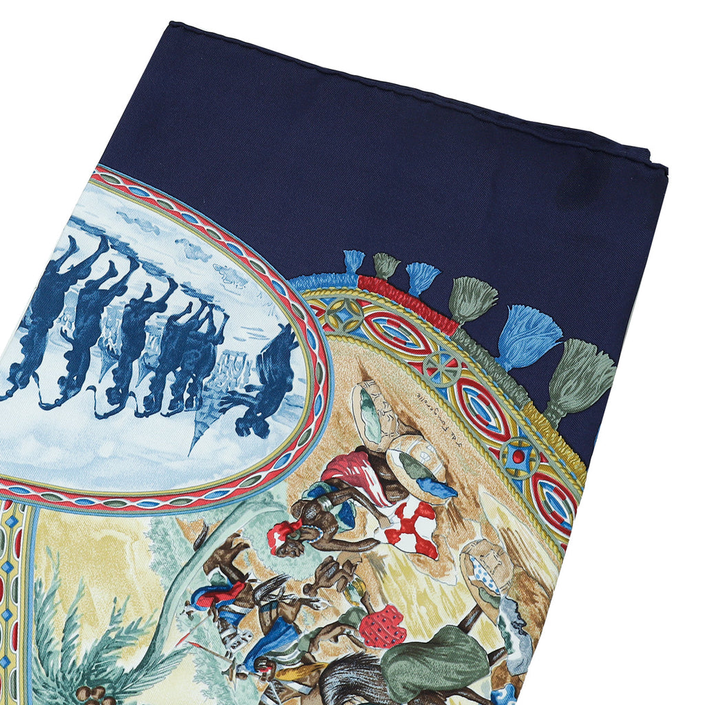 Hermes Multicolor Cavaliers Peuls by Jean de Fougerolle Silk Scarf