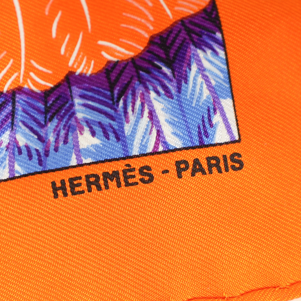 Hermes Orange Multicolor Brazil Detail Silk Scarf