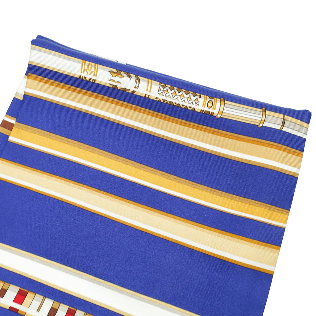 Hermes Blue Multicolor Les Cannes Silk Scarf