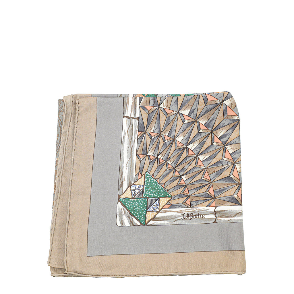 Hermes Grey Multicolor Silk Trophees de Venise Silk Scarf