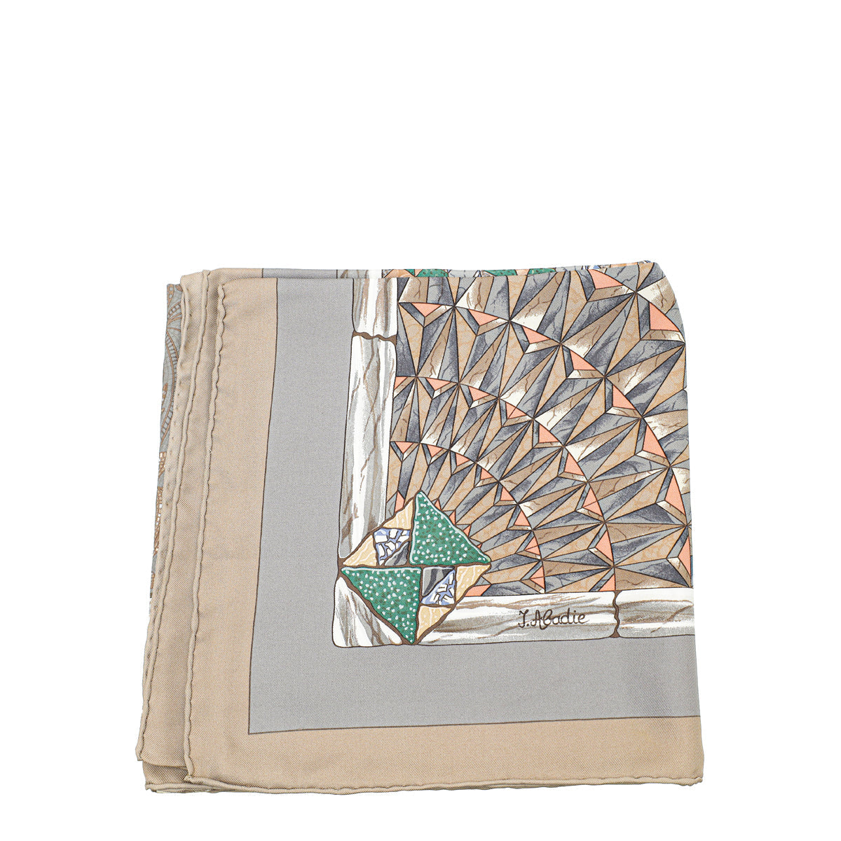 Hermes Grey Multicolor Silk Trophees de Venise Silk Scarf