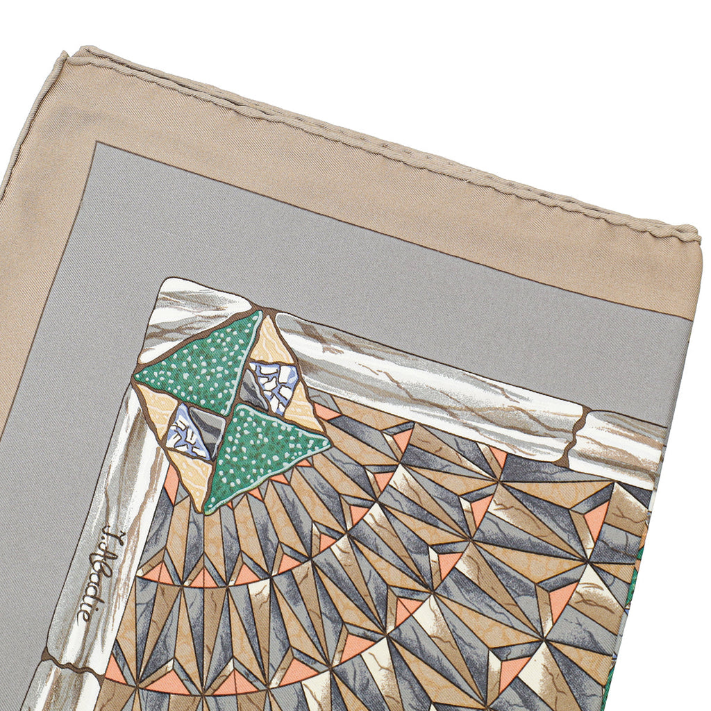 Hermes Grey Multicolor Silk Trophees de Venise Silk Scarf