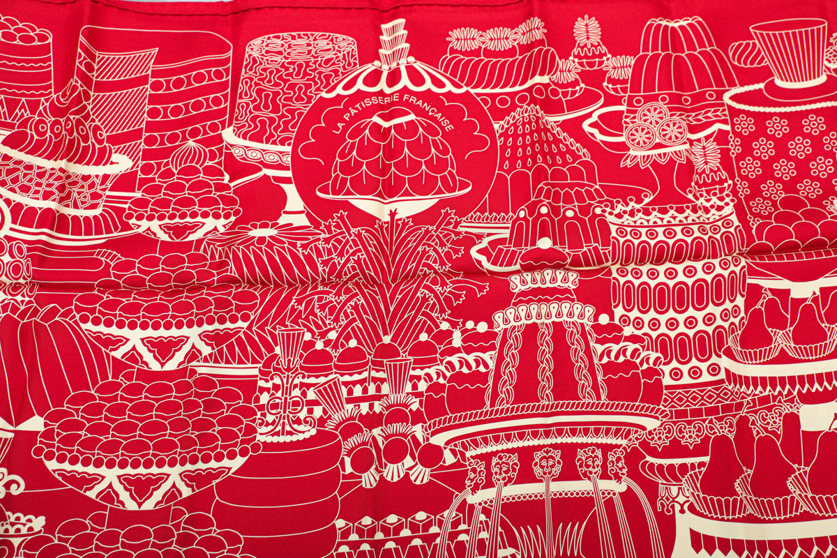 Hermes Bicolor La Patisserie Francai Silk 90 Scarf
