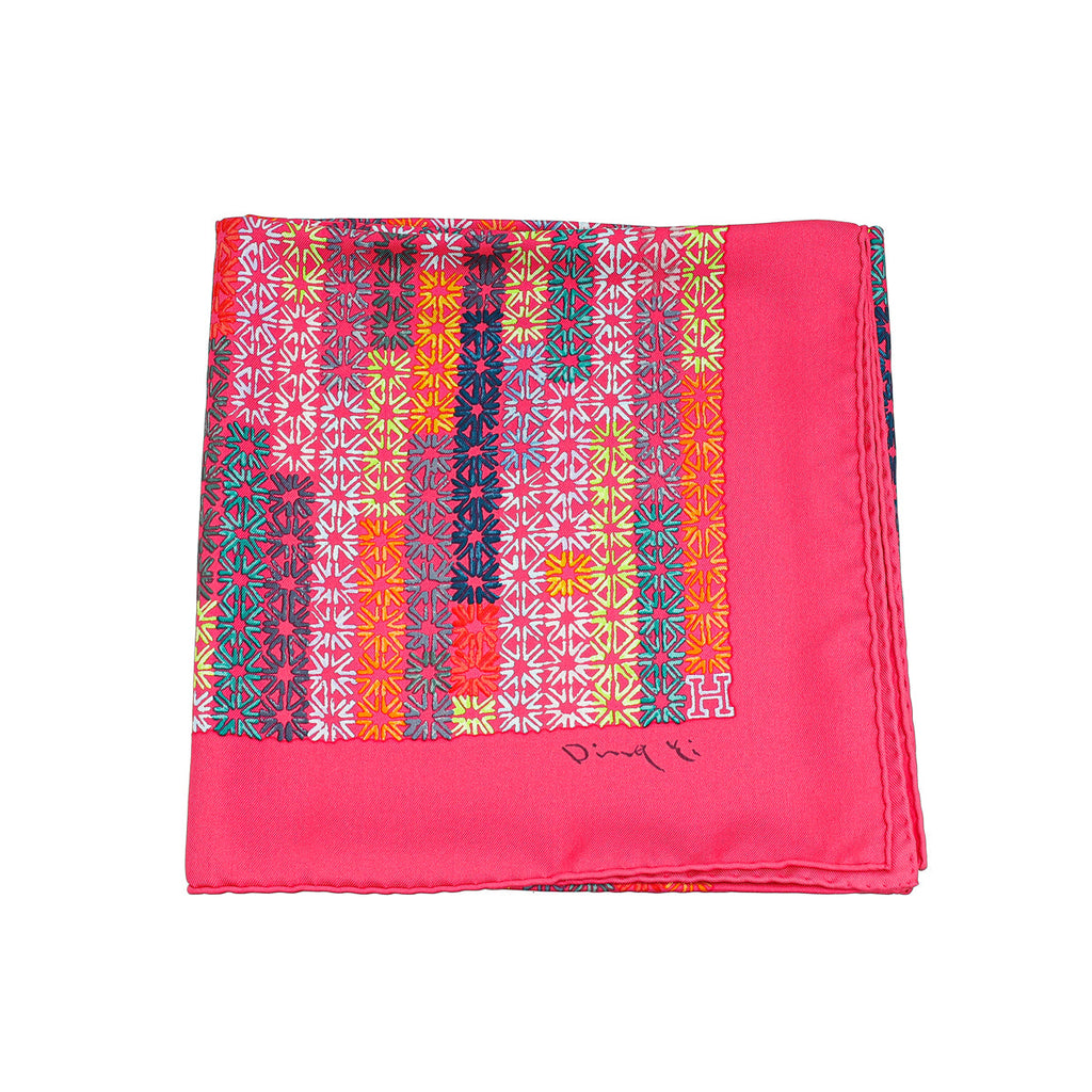 Hermes Pink Multicolor The Rhythm of China Silk Scarf 90