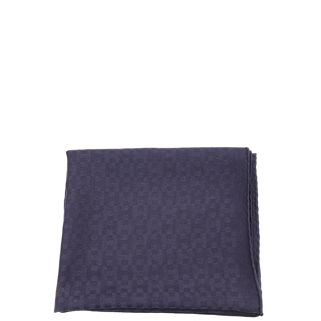 Hermes Navy H Cashmere Silk Stole Scarf