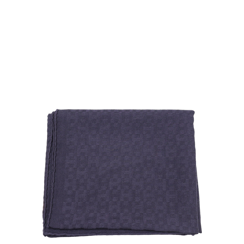Hermes Navy H Cashmere Silk Stole Scarf