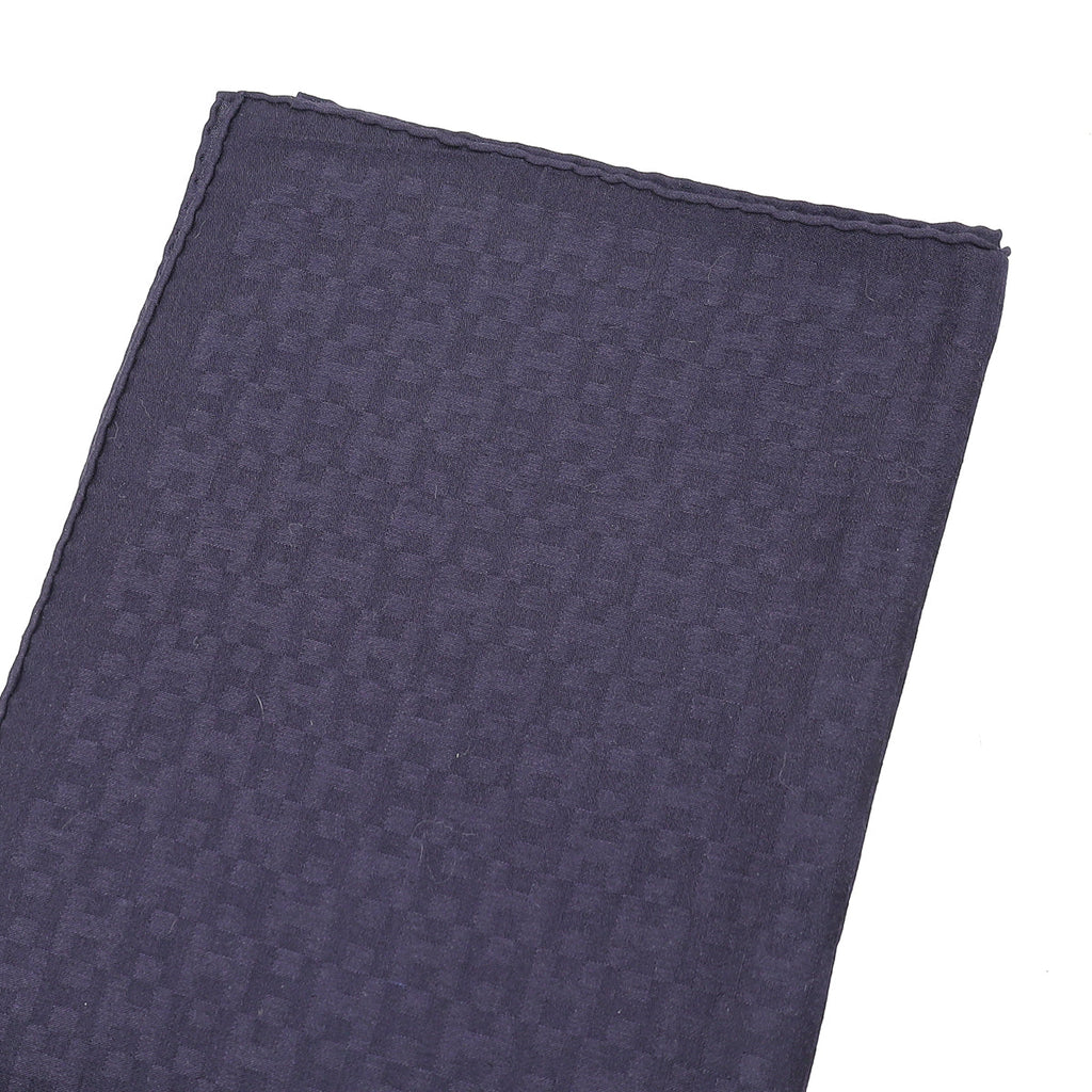 Hermes Navy H Cashmere Silk Stole Scarf