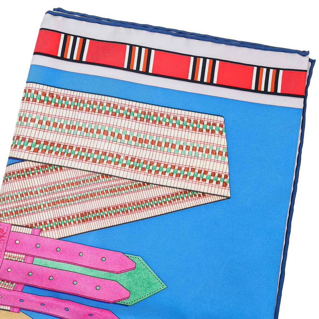 Hermes Tricolor Lettres Equestre Silk 90 Scarf