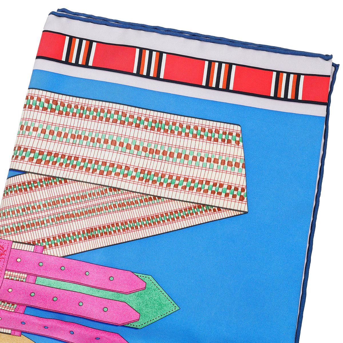 Hermes Tricolor Lettres Equestre Silk 90 Scarf