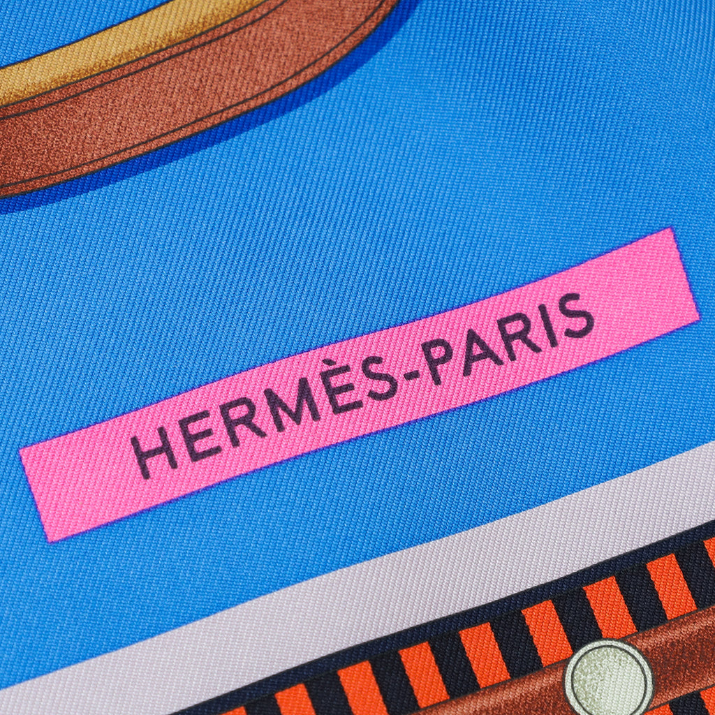 Hermes Tricolor Lettres Equestre Silk 90 Scarf