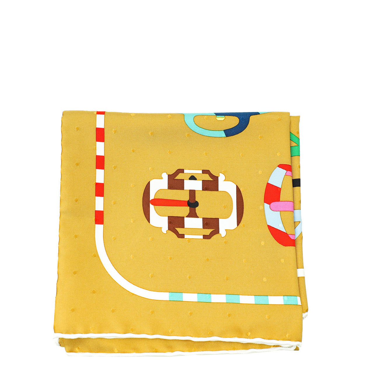 Hermes Tricolor Bouclerie Moderne Plumetis Silk 70 Scarf