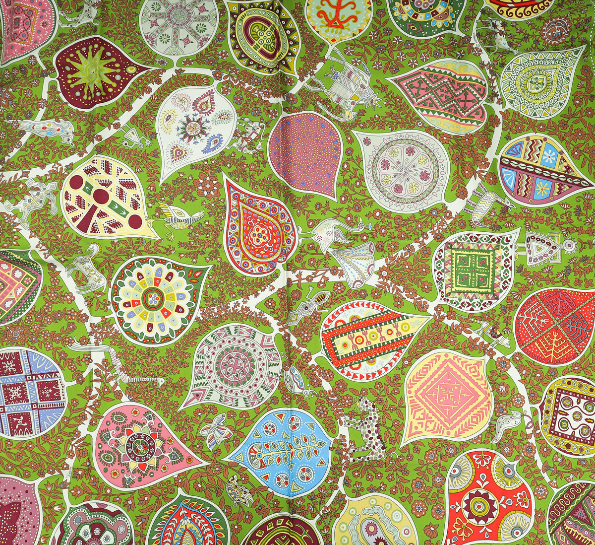Hermes Tricolor L'Arbre de Vie 90 Silk Scarf