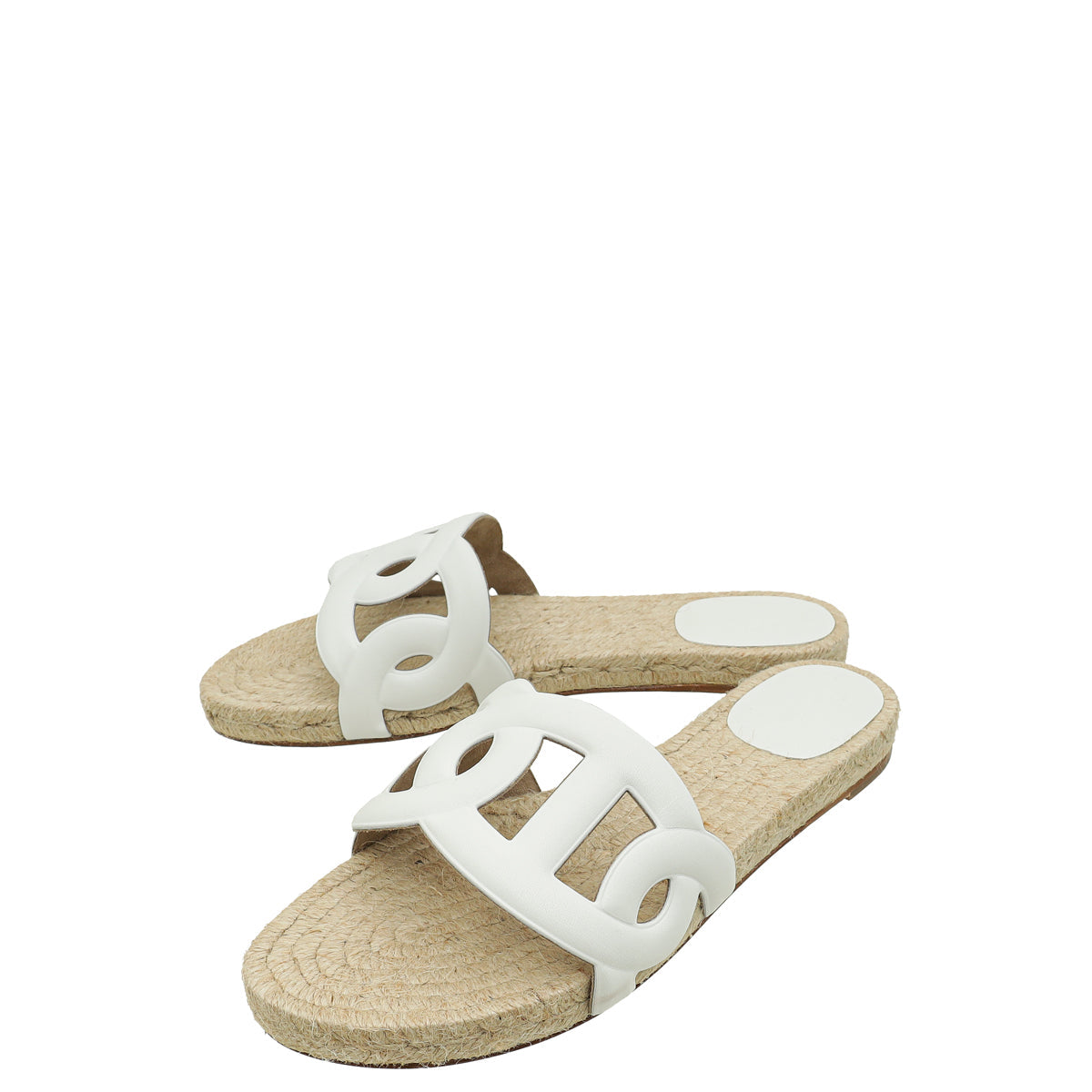 Hermes Blanc Famosa Espadrille 38