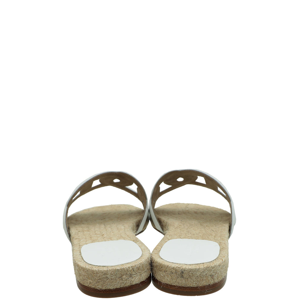 Hermes Blanc Famosa Espadrille 38
