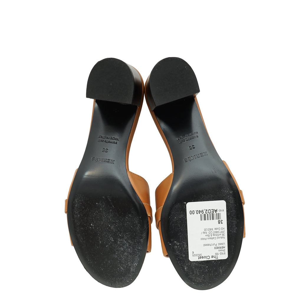 Hermes Naturel Gigi 50 Sandals 38