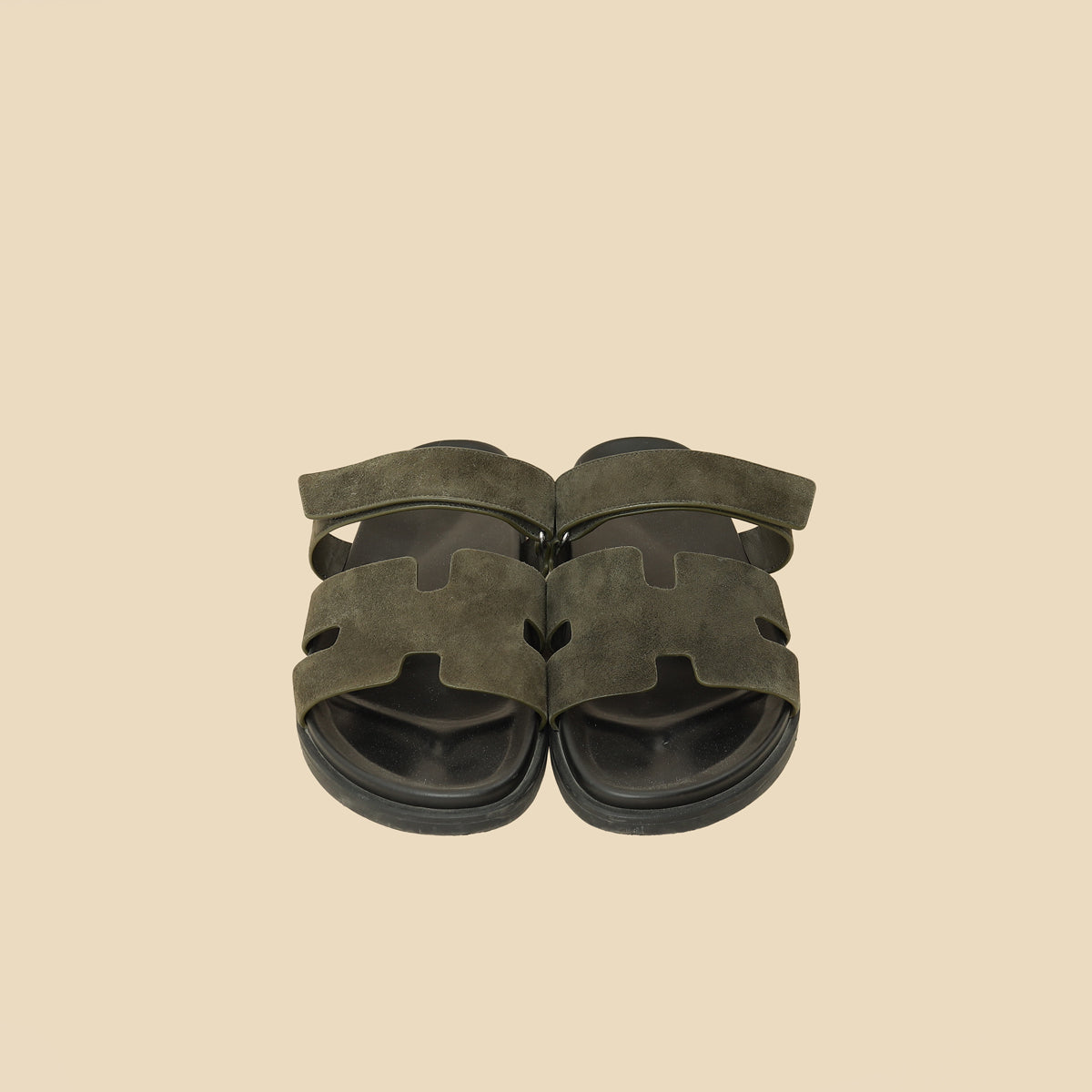 Hermes Vert Forêt Suede Chypre Sandals 45