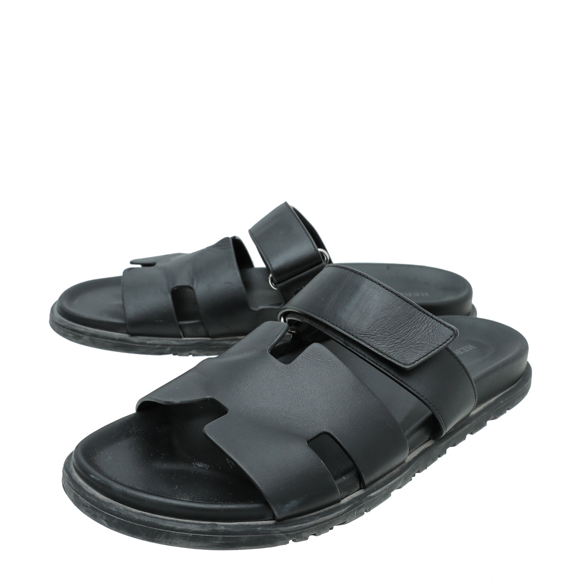Hermes Noir Chypre Men's Sandal 42.5