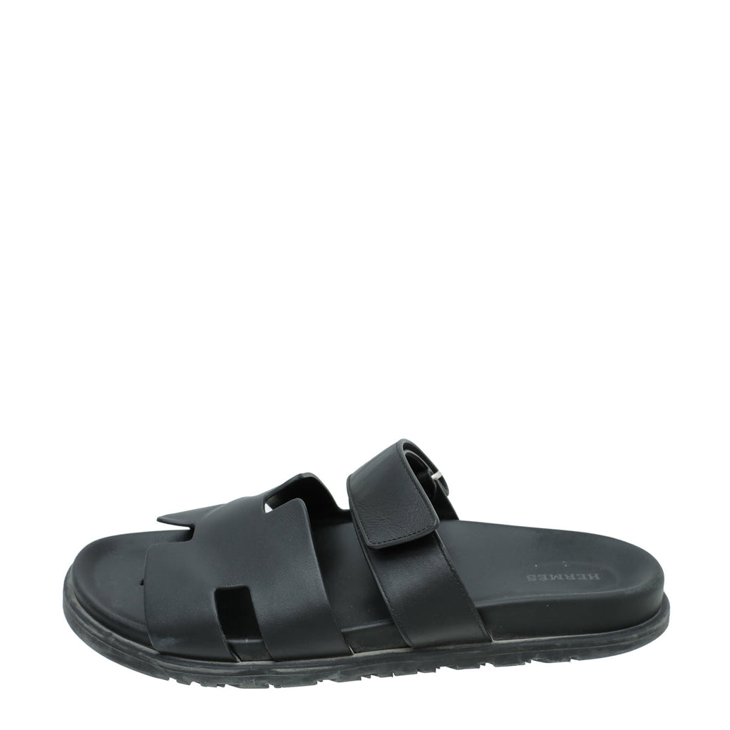 Hermes Noir Chypre Men's Sandal 42.5