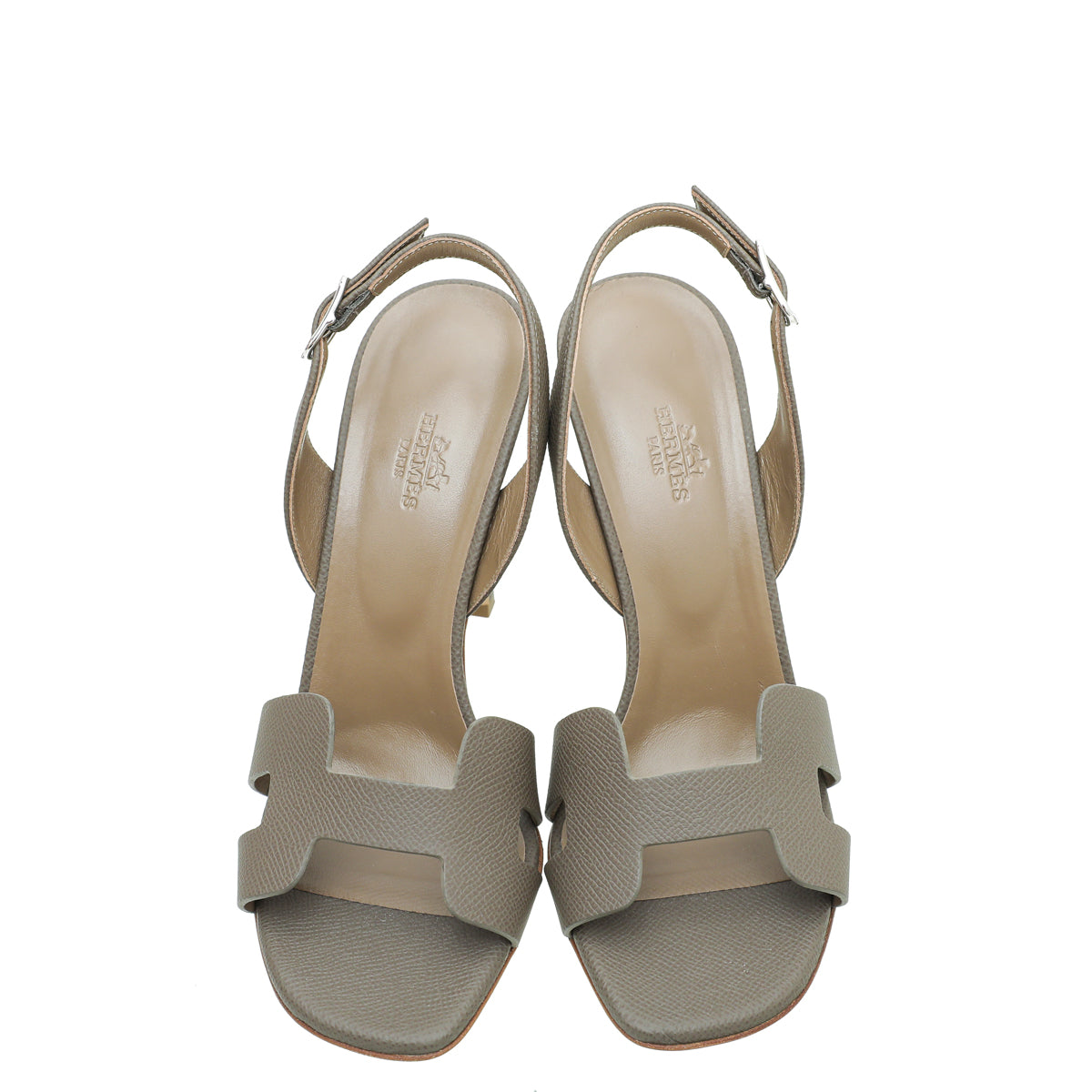 Hermes Gris Etain Premiere 105 Sandals 38