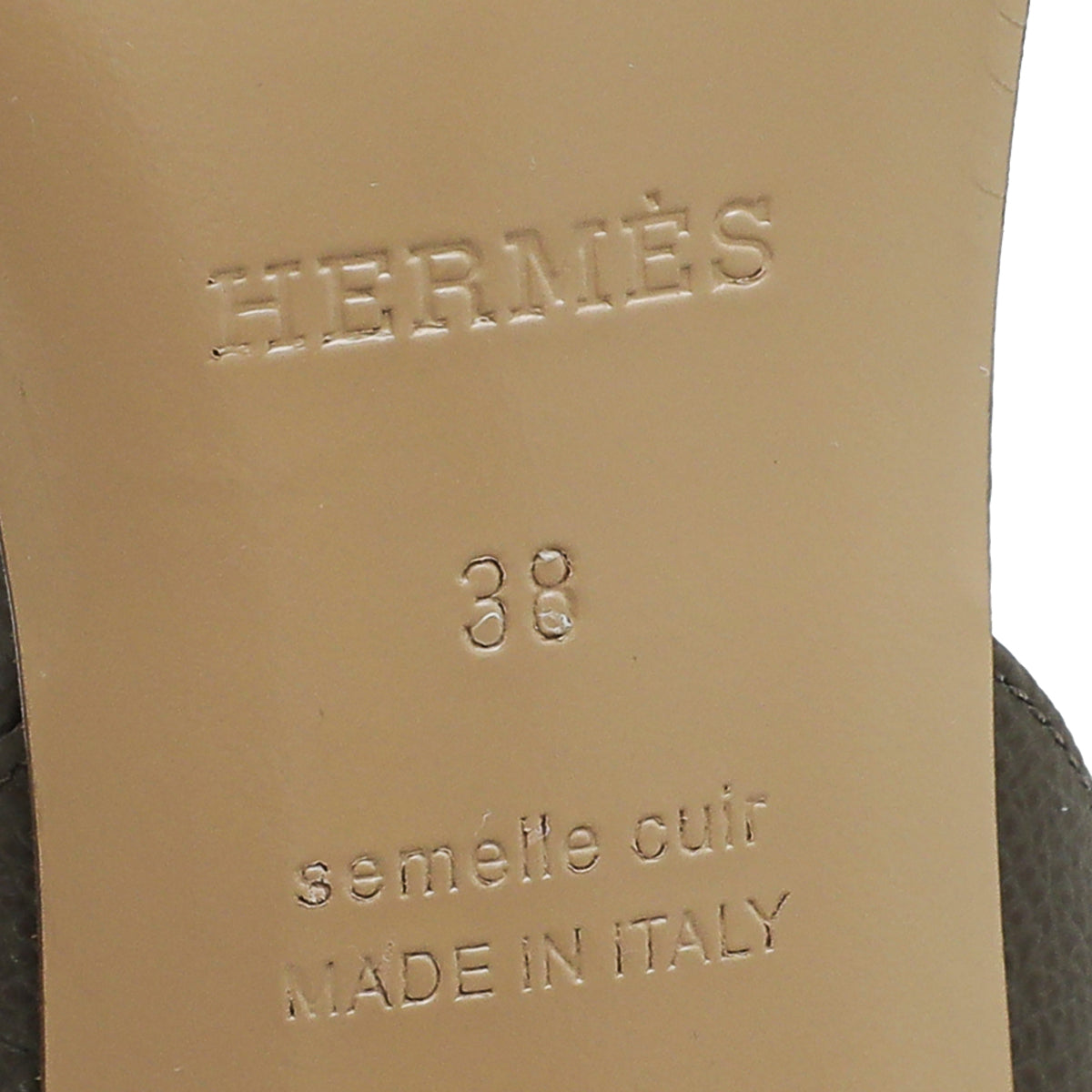 Hermes Gris Etain Premiere 105 Sandals 38