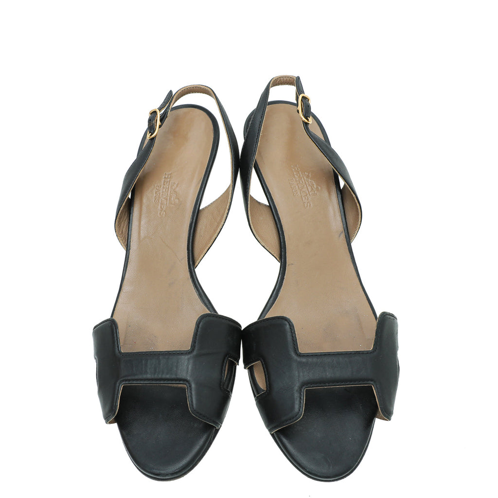 Hermes Noir Premiere 70 Sandals 37