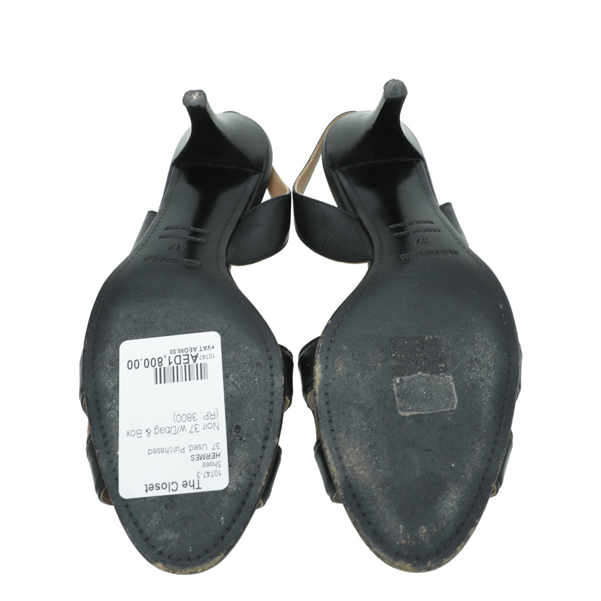 Hermes Noir Premiere 70 Sandals 37