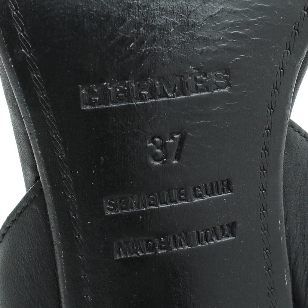 Hermes Noir Premiere 70 Sandals 37