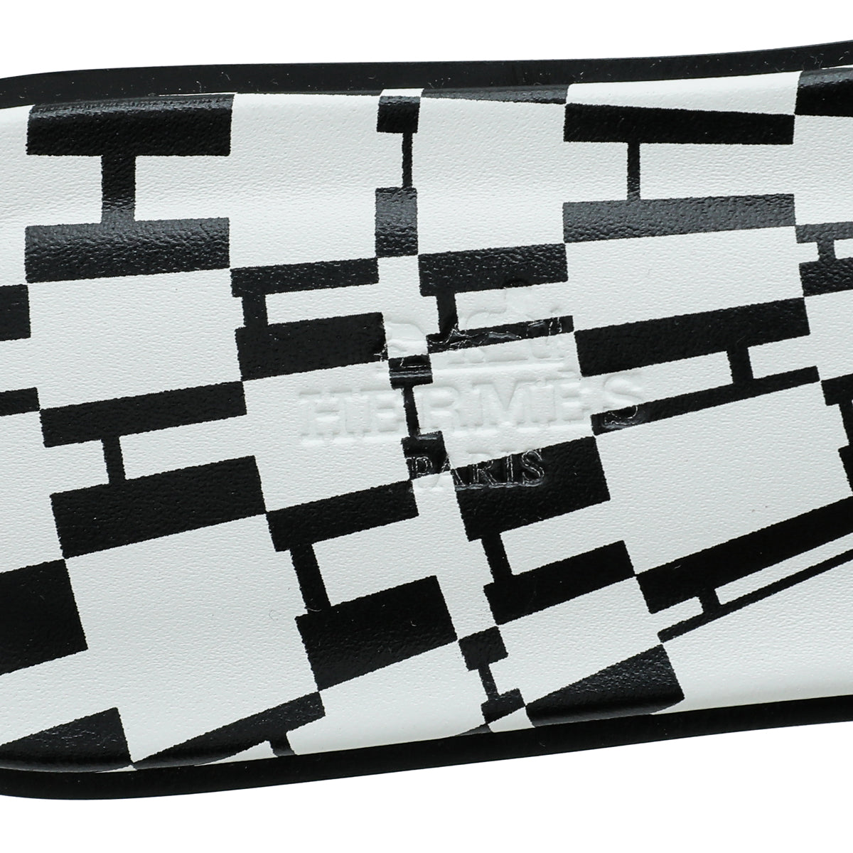 Hermes Noir Oran Print Sole Sandal 39