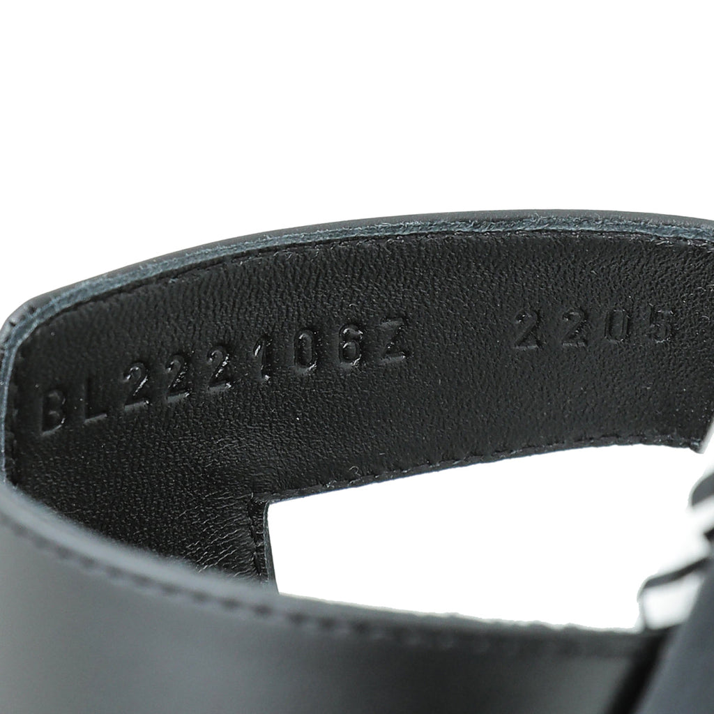 Hermes Noir Oran Print Sole Sandal 39