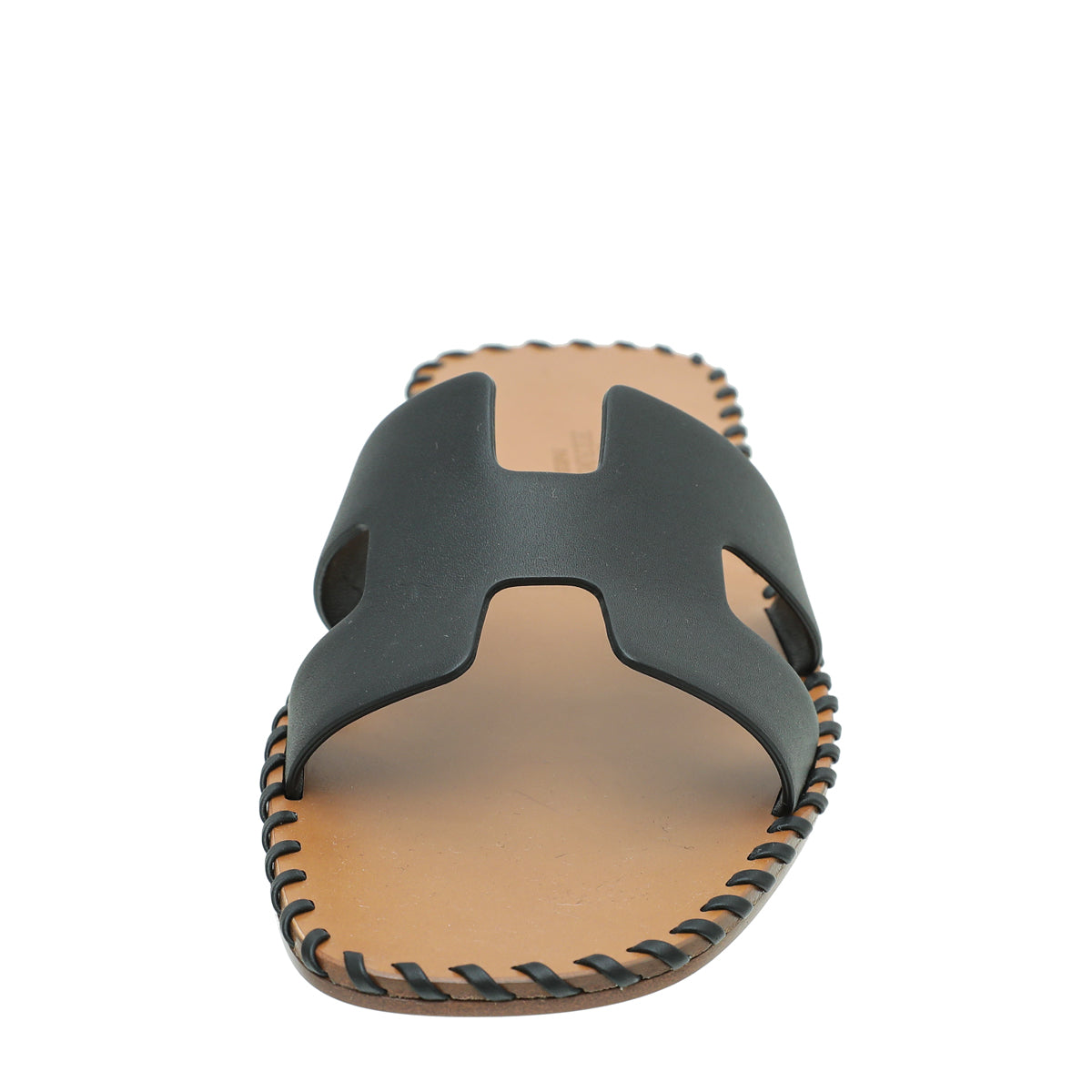 Hermes Noir Oran Braided Sole Edge Sandal 39