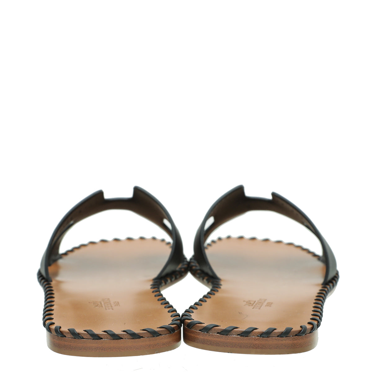 Hermes Noir Oran Braided Sole Edge Sandal 39