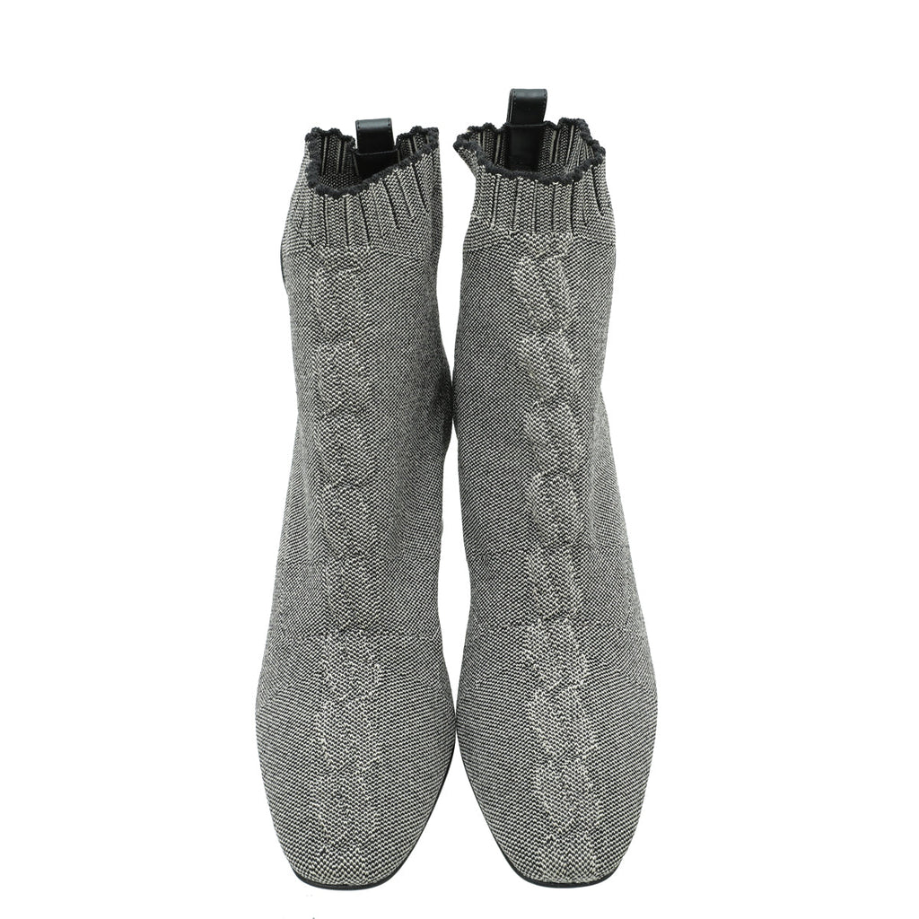 Hermes Bicolor Knit Volver 60 Ankle Boot 39