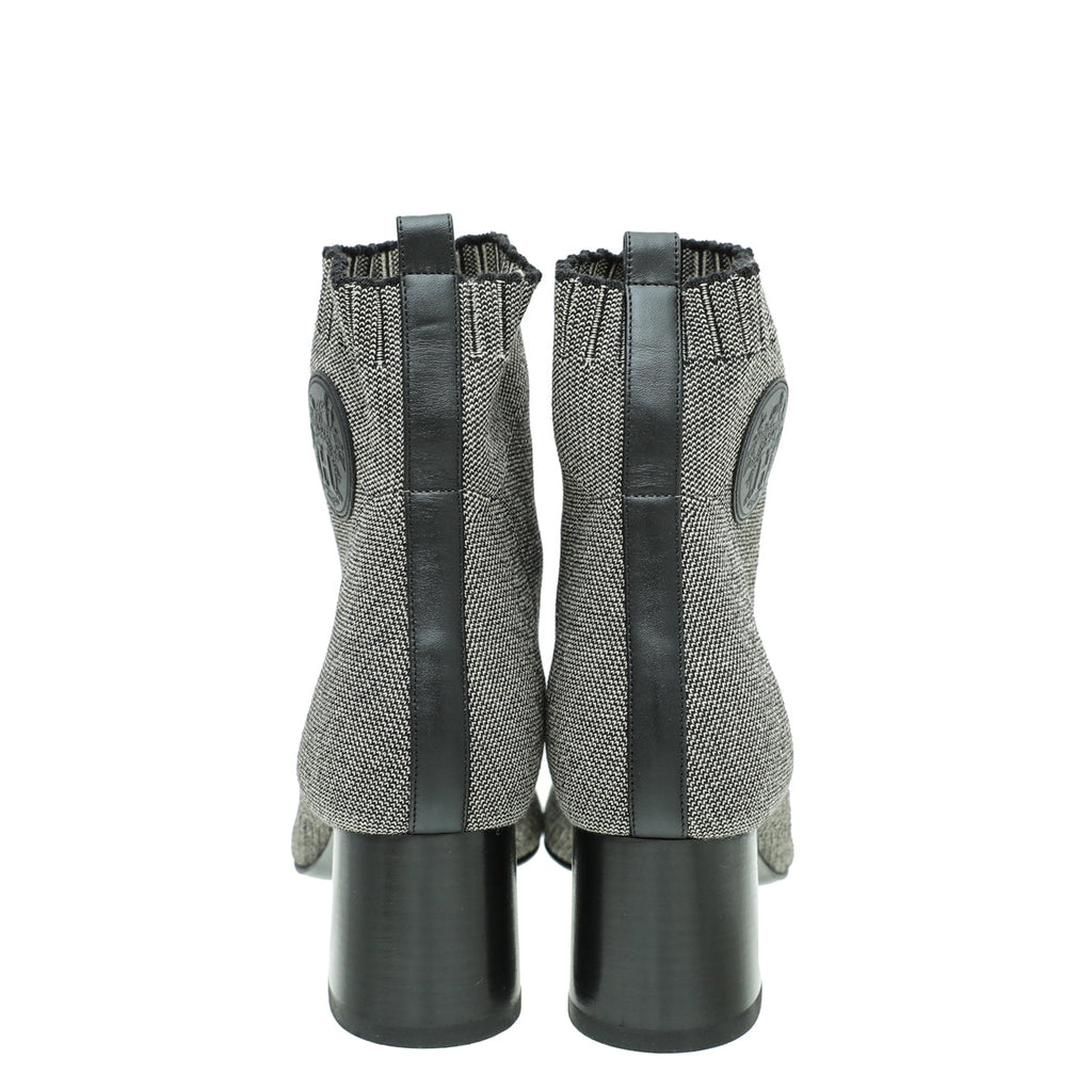 Hermes Bicolor Knit Volver 60 Ankle Boot 39