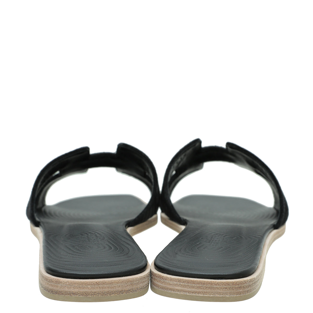 Hermes Black Suede Embossed Goatskin Oran Sandal 39