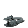 Hermes Noir Oran Sandals 38