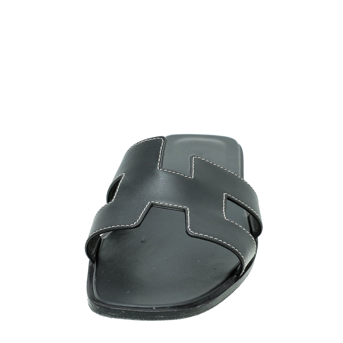 Hermes Noir Oran Sandals 38