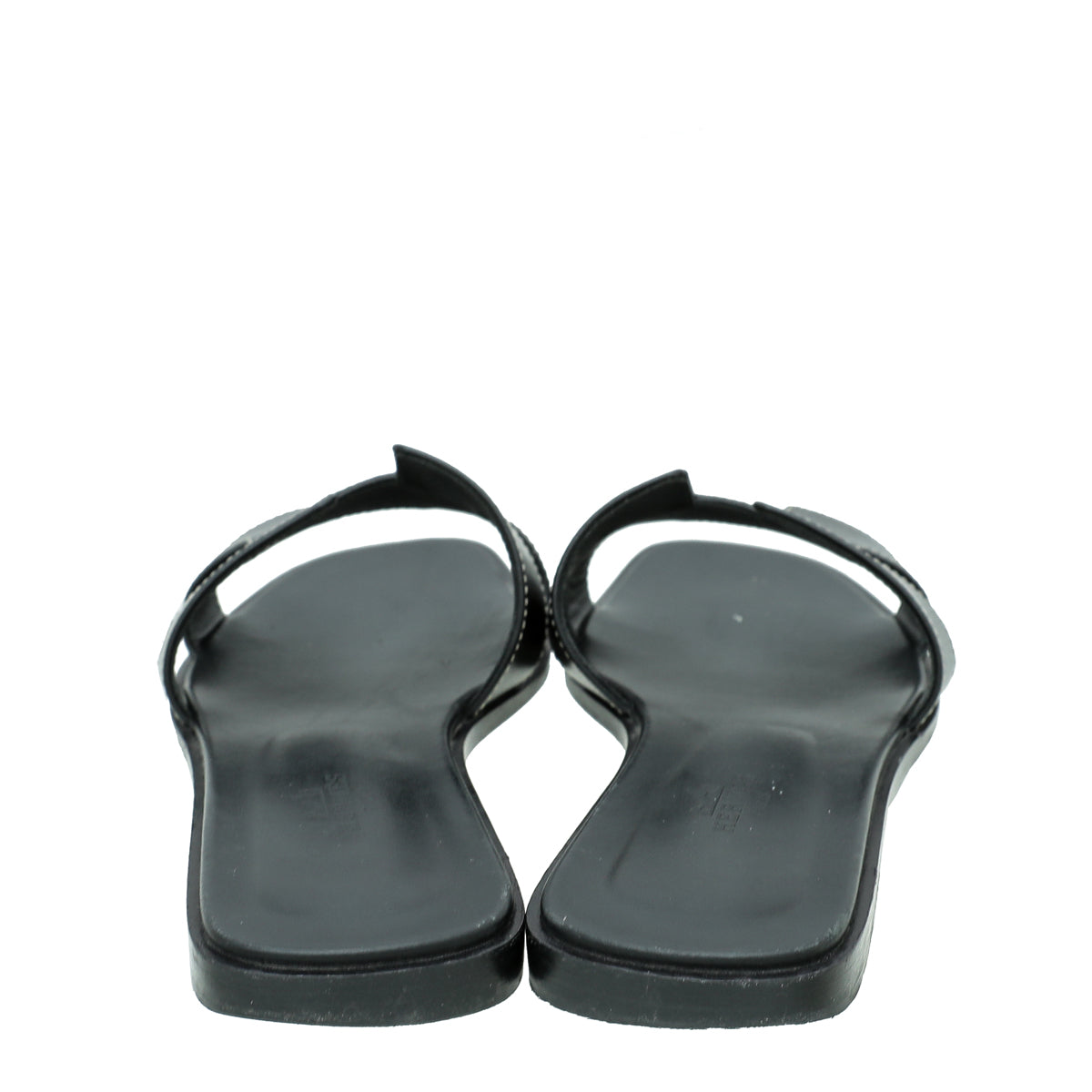 Hermes Noir Oran Sandals 38