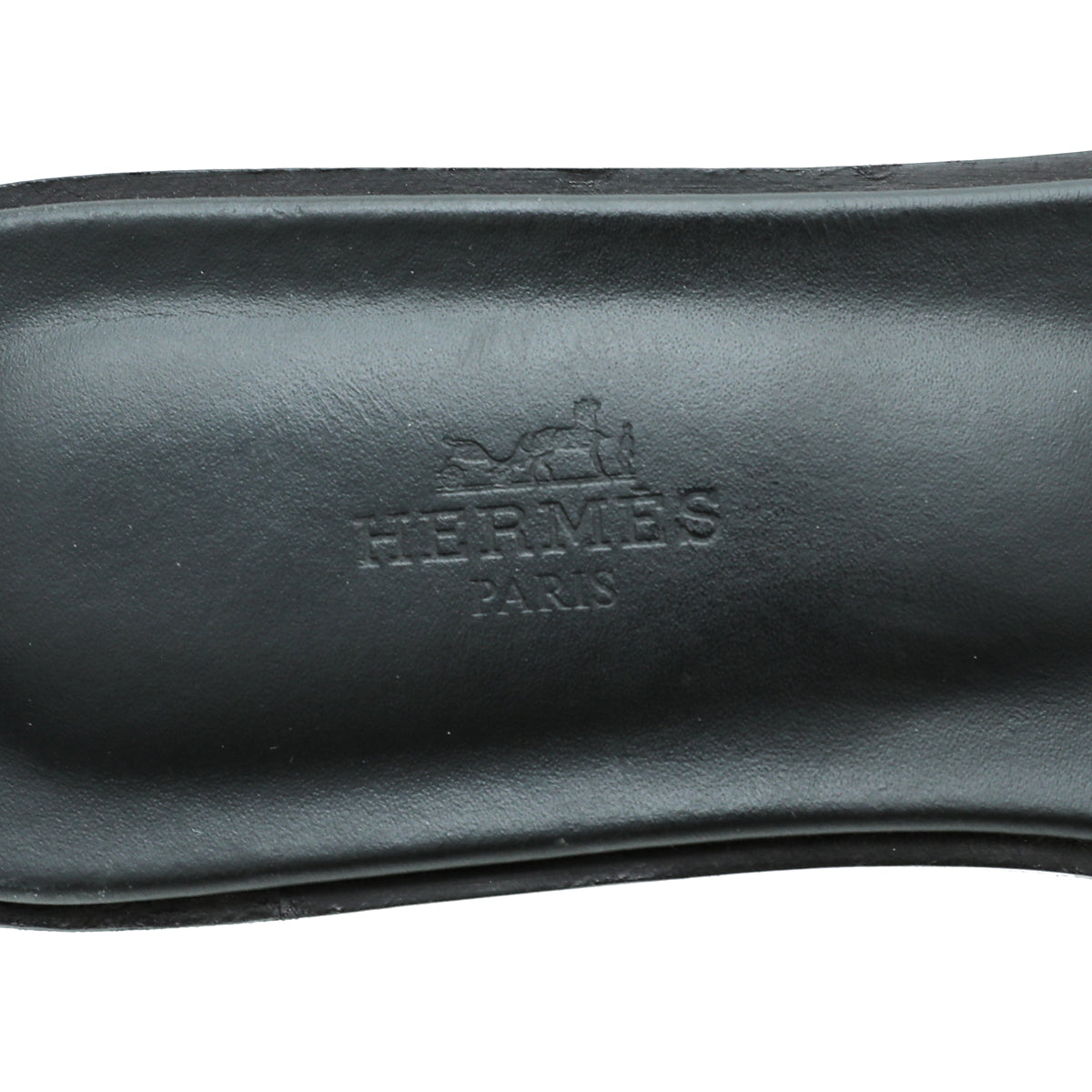 Hermes Noir Oran Sandals 38