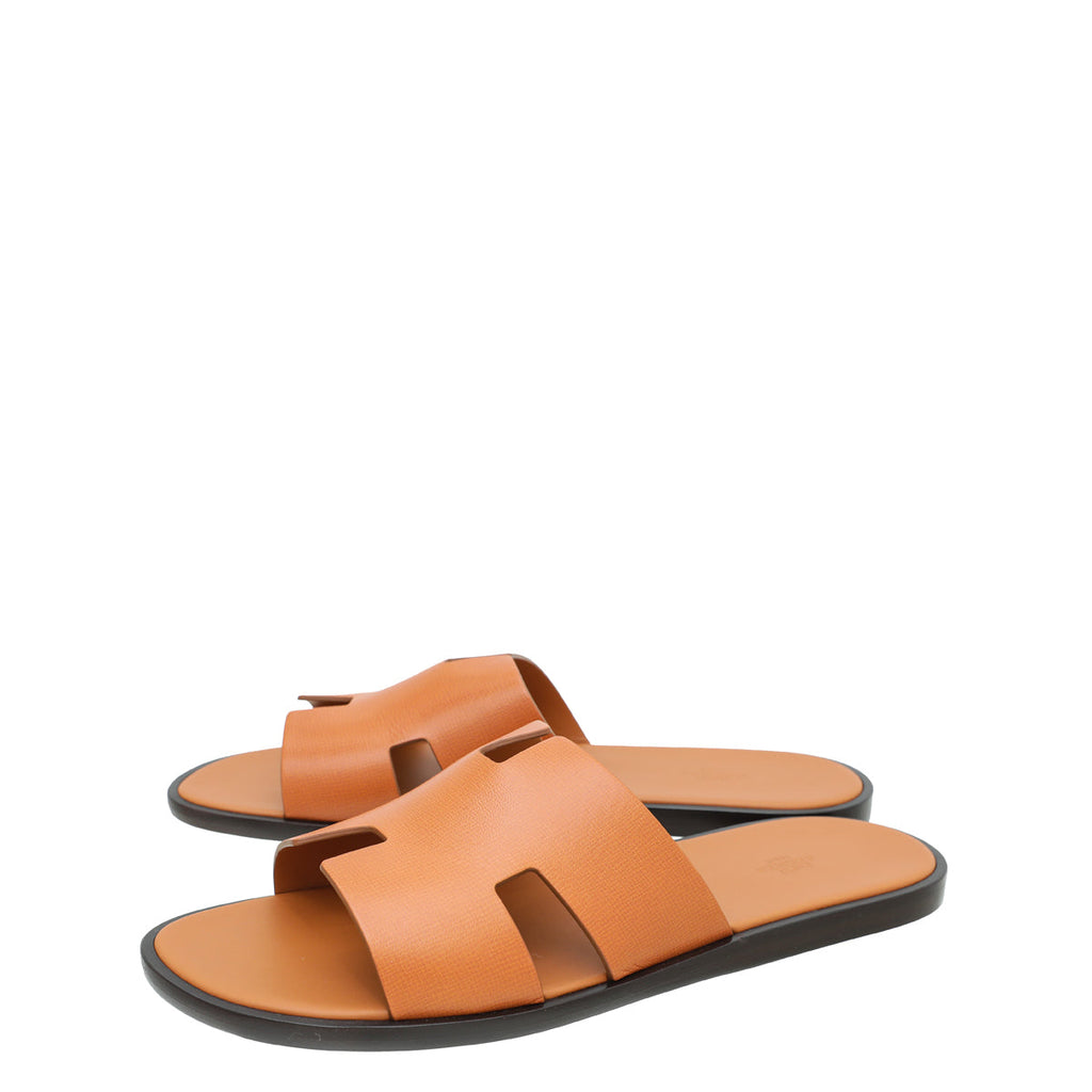 Hermes Marron Glaise Boarded Goatskin Izmir Sandals 47