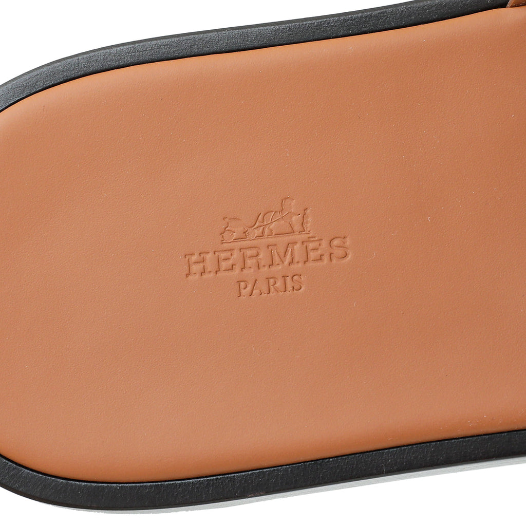 Hermes Marron Glaise Boarded Goatskin Izmir Sandals 47
