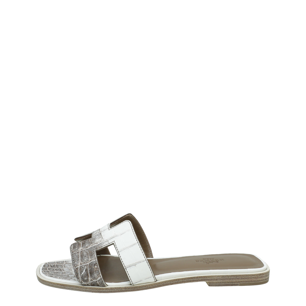 Hermes Blanc Crocodile Himalaya Matte Niloticus Oran Sandal 37