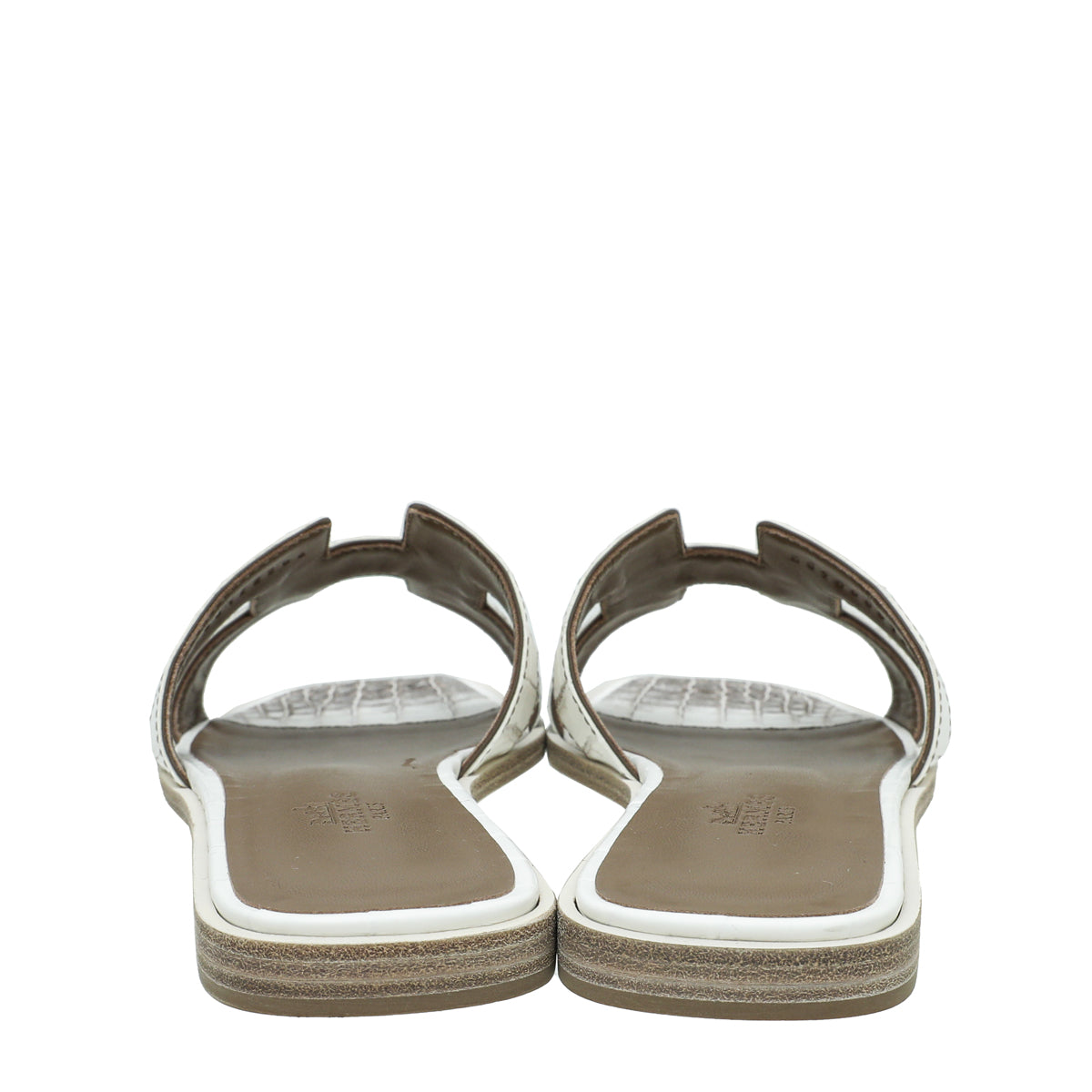 Hermes Blanc Crocodile Himalaya Matte Niloticus Oran Sandal 37