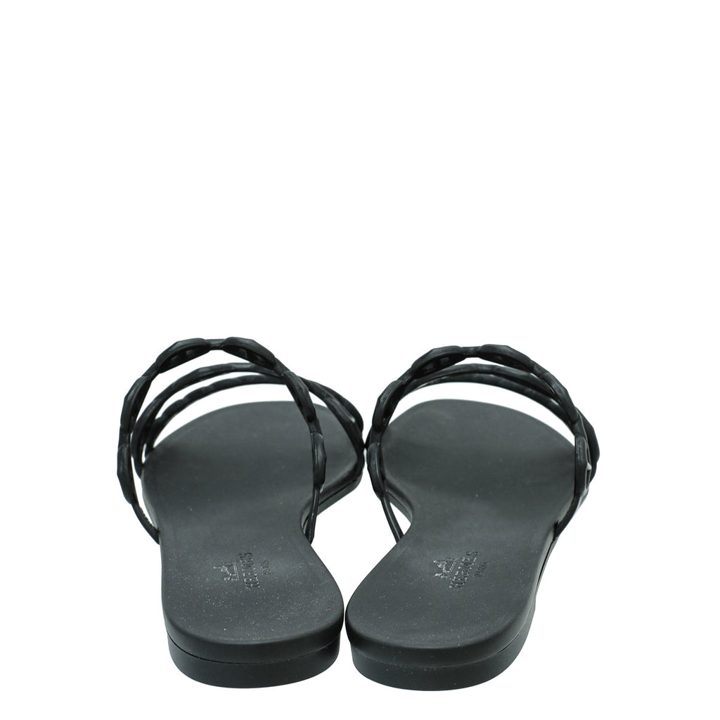 Hermes Black Chain D'Ancre Rivage Rubber Sandals 35