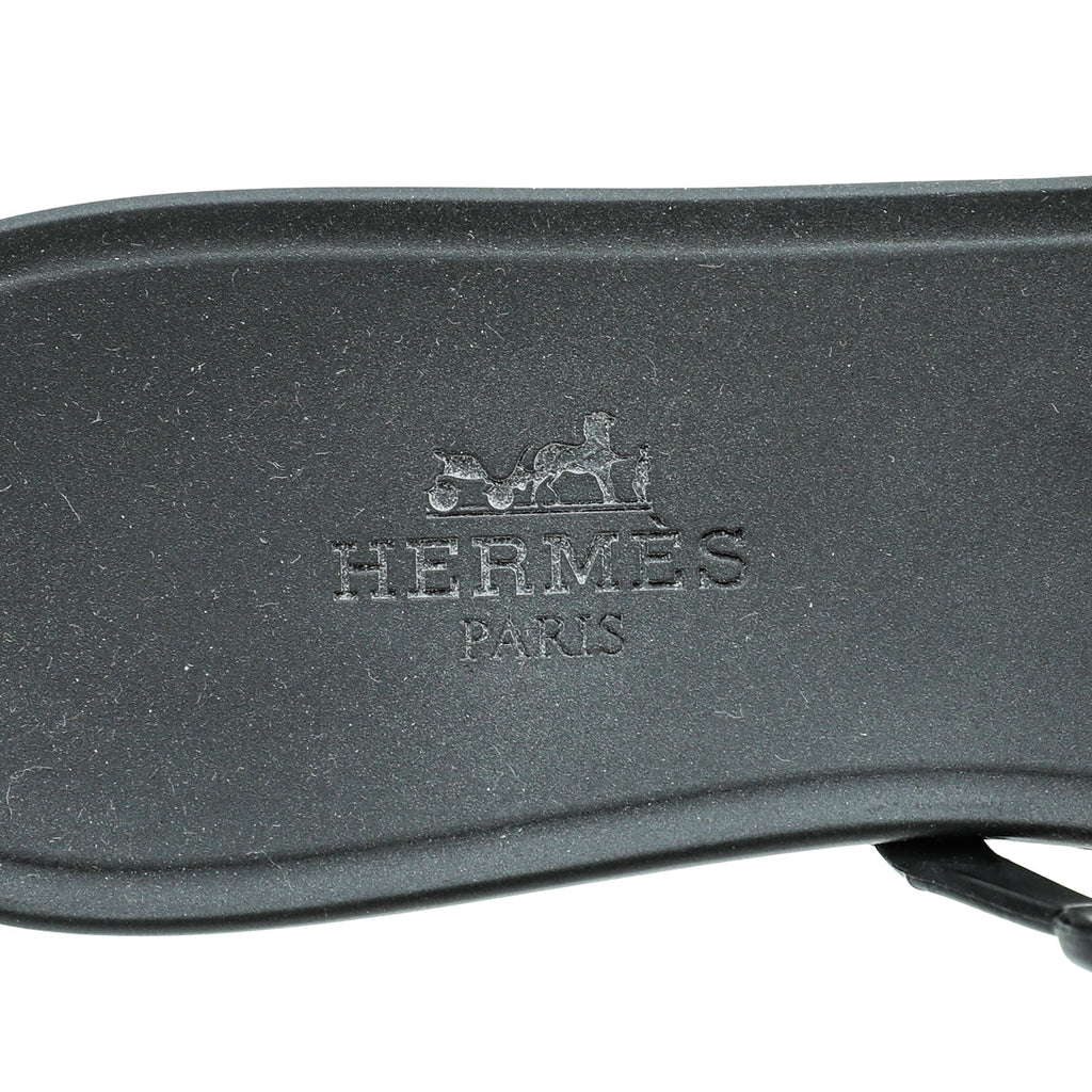 Hermes Black Chain D'Ancre Rivage Rubber Sandals 35