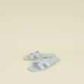 Hermes Bleu Glacier Oran Sandals 38.5