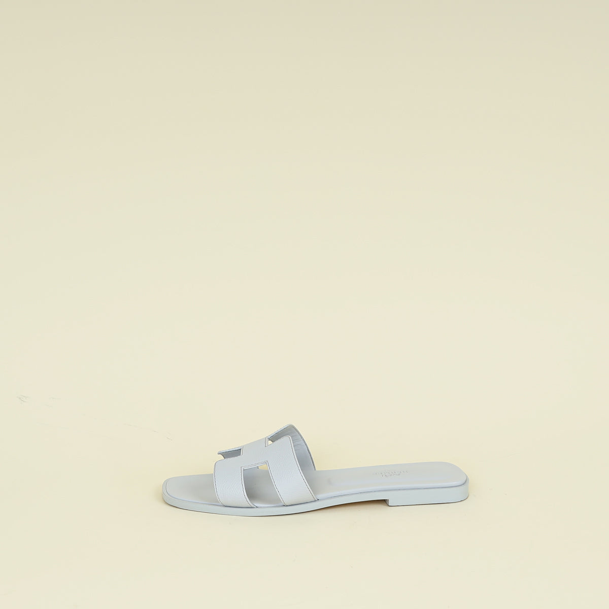 Hermes Bleu Glacier Oran Sandals 38.5