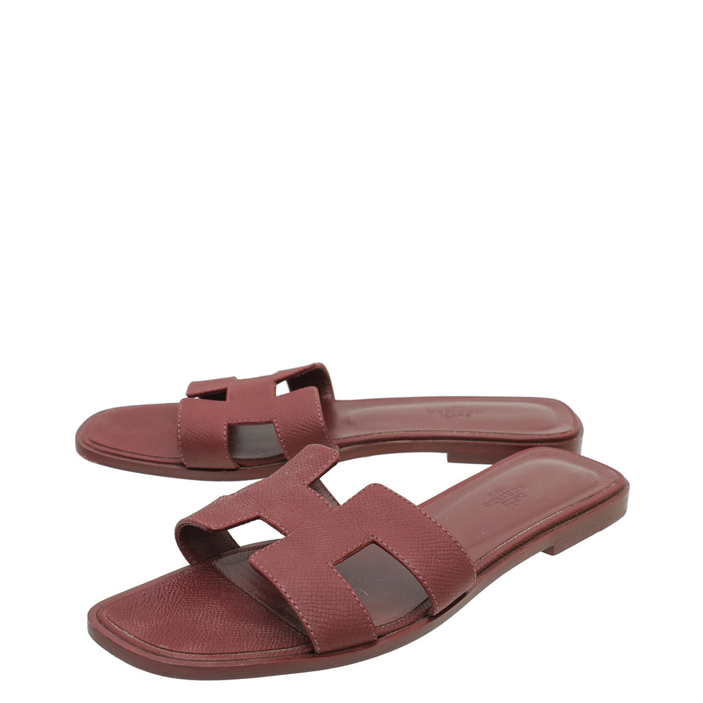 Hermes Bordeaux Oran Sandal 40