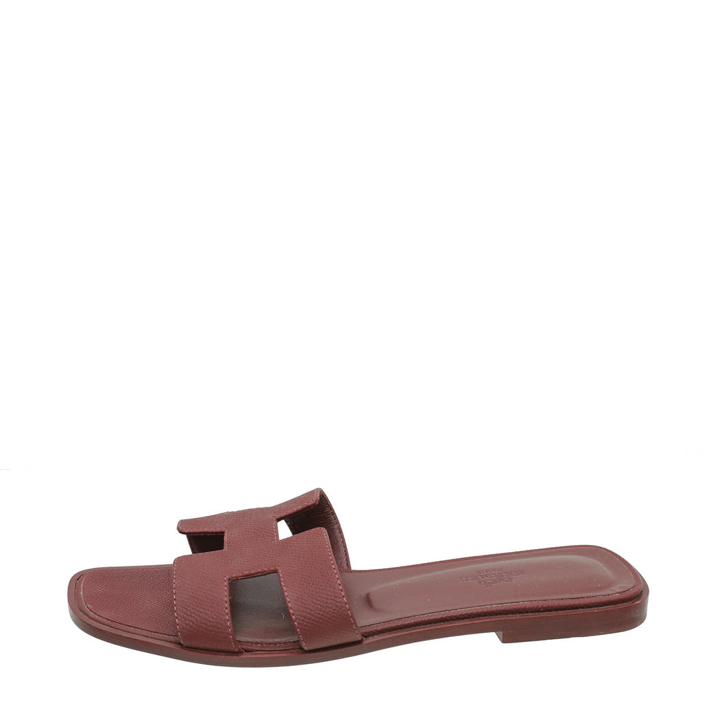 Hermes Bordeaux Oran Sandal 40