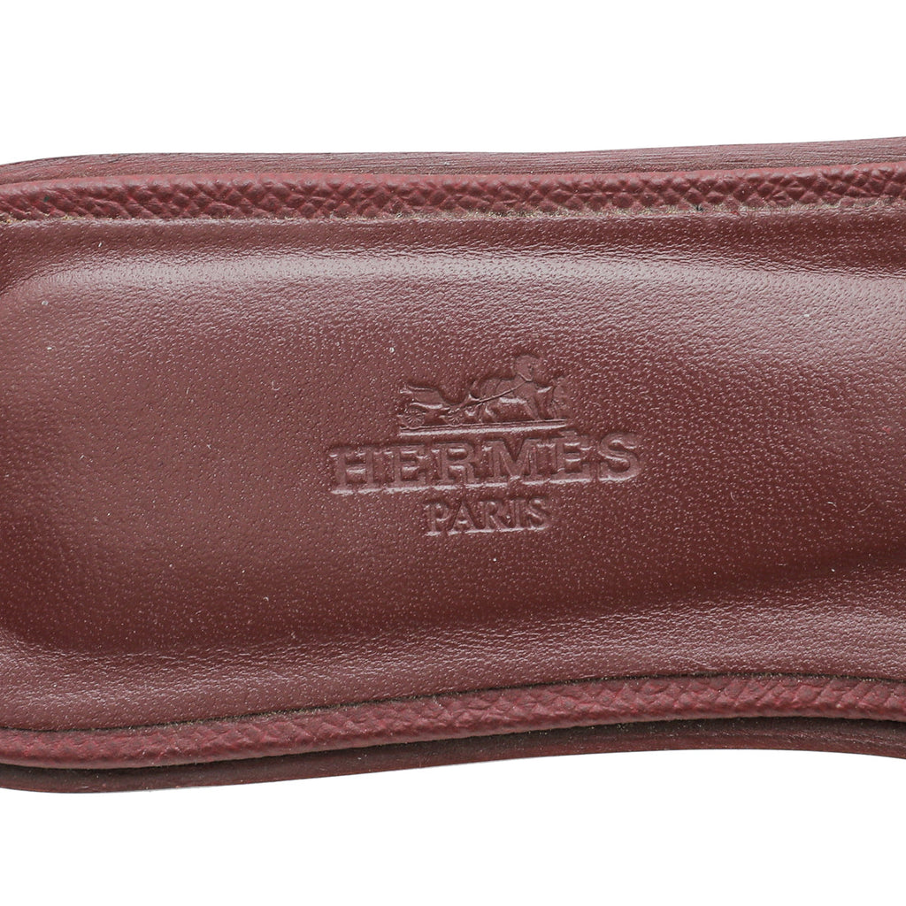 Hermes Bordeaux Oran Sandal 40