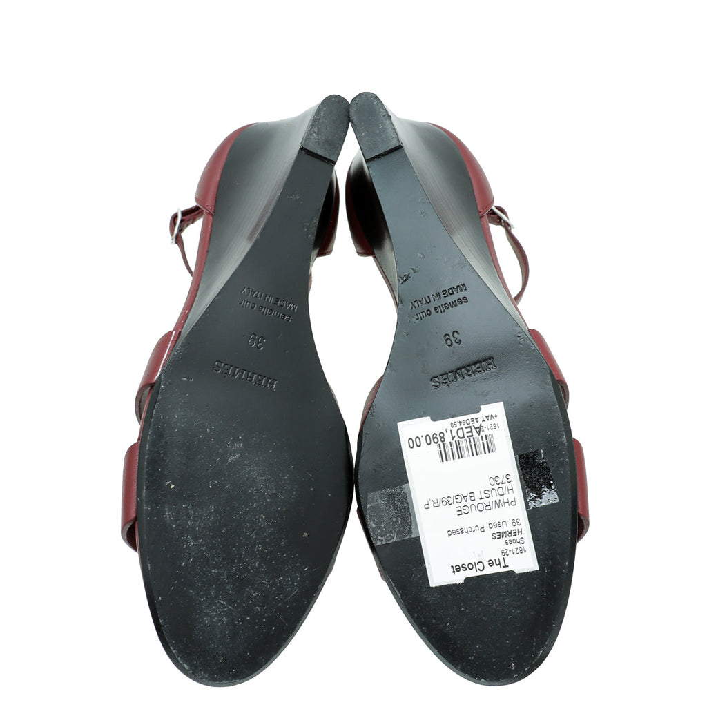 Hermes Rouge H Legend Sandal 39